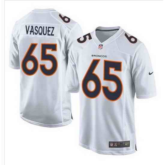 Nike Broncos #65 Louis Vasquez White Mens Stitched NFL Game Event Jersey